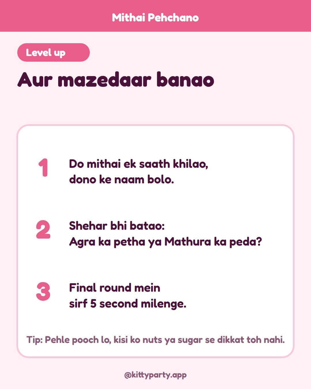 Mithai Pehchano rules and twists