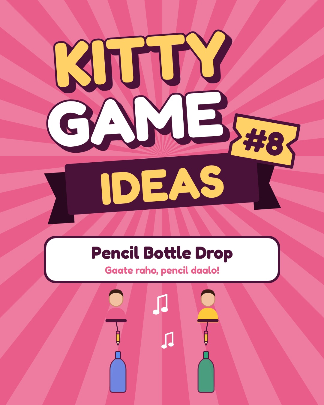 Kitty Game Ideas #8: Pencil Bottle Drop
