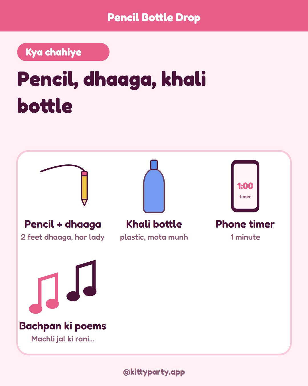 What you need for Pencil Bottle Drop