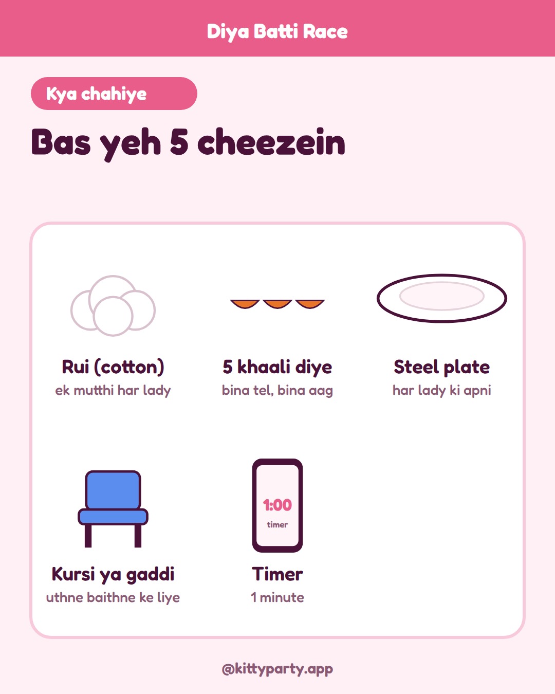 What you need for Diya Batti Race
